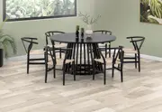 TORENTO 7 Piece Dining Suite with Wishbone Replica MKII Chairs.