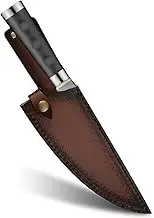 Leather Knife Sheath, 13inch Kitchen Knife Holder with Snap Closure, Recycled Leather Sheaths for Chef Knifives