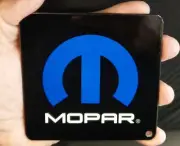 Mopar Omega Logo Black and Blue Heavy Duty Garage Man Cave Metal Magnet 4" X 4"