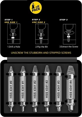 Damaged Screw Extractor Set – Bolts Drill Bit Tools for Easy Removal