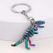 1PC Alloy Colorful Skeleton Dinosaur Key Chain Holiday Gift Pendant Key Chain CR