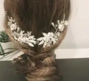 Silver tone hair comb bridal wedding crystal rhinestone hair accessories ha1919