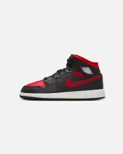 [JORDAN] Jordan Kids' Air Jordan 1 Mid (Gs) Black/varsity Red - Size 7 7 Black/Varsity R