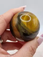 84g Yellow Blue Tigers Eye Crystal Sphere tower Gemstone Healing natural