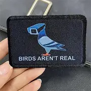 [Uixxducc] Birds aren't Real Morale Badge Humor Joke Hook and Loop Patches Military Tactical Printing Stickers for Clothing, Jackets, Jeans, Hats, Helmets