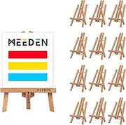 MEEDEN 12 Pack 30CM Tabletop Easels, Small Beech Wood Display Easel, Easel Stand for Painting,Tripod, Painting Party Easel, Kids Student Desktop Easel for Painting, Portable Canvas,Sign Holder