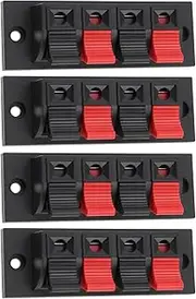 Create idea 4pcs 4 Position Speaker Terminal with Push Release Spring Suitable for Speaker Cable Connection Speaker Upgrade Custom Speaker 68mmx23mm