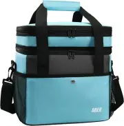 MIER Large Lunch Cooler for Men Expandable Lunch Bag Insulated Dual Compartme