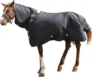 Combo Neck Winter Horse Blanket,Horse Turnout Blanket,Waterproof Horse Blanket for Real Horse,78 inch Horse Sheet,600D High Density Black Quilted Horse Blanket