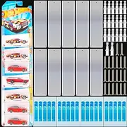 RattanView 10 Pcs Model Car Display Cases Wall Mount Holds Up to 100 Cars Compatible with Hot Wheels Toy Car Organizer Diecast Blister Car Display Shelf for Packaged Small Wheels Storage (16.7 x 4.4)