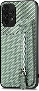 Compatible with Samsung Galaxy A23 5G Case,Compatible with Samsung Galaxy A23 4G Zipper Card Slots Built-in Magnet Kickstand Phone Case Green