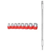 9pcs 1/4" Hex Shank Socket Kit Tools with 300mm Flexible Extension Bit Shaft