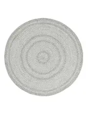 [Miss Amara] Mika Braided Flatweave Indoor Outdoor Round Rug in Grey