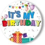 [HAHZY] Happy Birthday Pin, It's My Birthday Pin, Birthday Girl Pin Birthday Boy Pin, Birthday Button for Women Men, Birthday Button Pin for Boys Girls, Birthday Gifts Party Decorations Supplies (1pc-B),