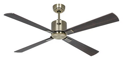 Smart Ceiling Fan with Remote Control Dc Fan Neo 132cm Brass Wood Dark