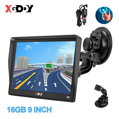 XGODY 9 Inch Truck GPS SAT NAV Navigation Sound Warning 16GB AU EU Lifetime Maps