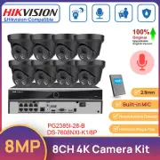 Hikvision 12MP 8CH 4K NVR 8MP MIC IR POE 4K Security Camera CCTV System HDD Kit