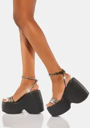 [Lemon Drop by Privileged] Black Ramsey Platform Heels
