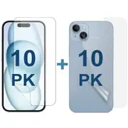 10 Set Soft PET Film Screen Protector Guard for Apple iPhone 15 Front and Back Bulk