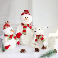 在飛比找ETMall東森購物網優惠-紫桑圣誕節裝飾新年雪人娃娃麋鹿布偶圣誕樹下櫥窗桌面擺件小禮品