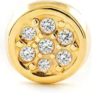 [Monde Petit] Mondepetite 9 Carat Yellow Gold Piercing Round Brilliant Cut Cubic Zirconia Gift Box, Yellow Gold