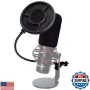 SUNMON Mic Pop Filter with Windsrceen Foam Cover,Compatible with HyperX QuadC