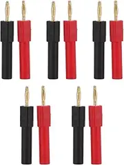Respicefinem 2mm to 4mm Banana Plug Adapter Banana Plugs Speaker 9×7×2 5set Banana Plug Adapter pa Brass Material 2mm 0.08in Male to 4mm 0.16in Female red Banana Connector Speaker