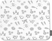 HOSNYE Bacterium Pattern Mousepad Non-Slip Rubber Gaming Mouse Pad Doodle Draw Biology Cute Microbe Rectangle Mouse Pads for Computers Laptop