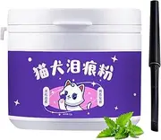 Tear Stain Remover Powder – Pet Eye Powder Cleaner With Brush | Natural Whitening Eye Dust, Gentle Stain treatmentt, Safe Puppy Eye Care, Tear-frree Pet Grooming Solution For Dogs And Cats