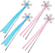 JOINPAYA 4pcs Fairy Wand Decorative Wand Fairy Stick Wand Decor Costume Prop Cosplay Props Blue Cloth