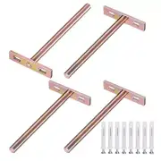 4-Pack Floating Shelf Brackets, 5 Inch Blind Shelf Supports [Gold]