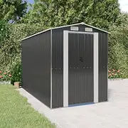 Garden Storage Shed, Outdoor Storage Shed Tool Store Cabinet Garden Shed Anthracite 192x357x223 cm Galvanised Steel