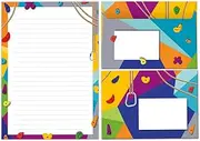 Writing Paper Set Letter Pad with Envelope for Boys Girls Kids Climbing Kids Motif Notepad Lined (A5 Pad with 25 Sheets + 15 Envelopes)