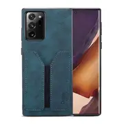 Denior For Samsung Galaxy Note 20 Ultra Leather Case with Elastic Wallet Card Holder Slot Pocket Cover - Blue