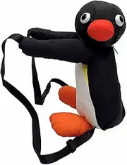[sunaeset] plush penguin backpack for girls, kawaii mini stuffed animal backpack purse, novelty funny fuzzy backpacks adult, penguin gifts cute stuff, Black, conventional, Plush Penguin Backpack