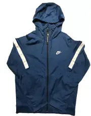 Men's Nike Full Zip Hooded Track Jacket Navy White 861650-474