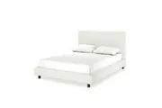 Havvan Linen Upholstered Fabric Bed Frame - Off White - Queen