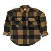Brixton Bowery BF Artic Stretch Fleece Shirt Womens in Bison Black - Size -