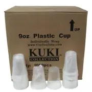 9oz Plastic Cups, Individually Wrapped - Kuki Collection