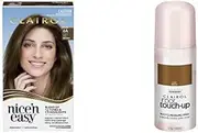 Clairol Hair Colour Bundle: Clairol Nice'N Easy 6A Natural Light Ash Brown + Root Touch Up Root Concealing Spray - Light Brown, For Brown Hair