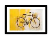 Yellow Cycle Modern Art Framed print Art Poster