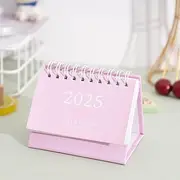 Oimzzr 2025 Solid Color Desk Calendar Monthly Standing Metal Coil Calendar Table Planner for Home Office School