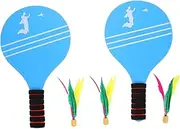 NAMOARLY 1 Set Badminton Set Outdoor for Beach Ball Racket Badminton Mini Badminton Racket Shuttlecock Paddles Professional Badminton Racket Outdoor Game Solid Wood