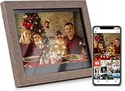 Domary 10.1 Inch WiFi Digital Photo Frame Cloud Digital Picture Frame 1280 * 800 IPS Screen Touch Control 16GB Storage Auto Rotation Share Photos via APP with Backside Stand