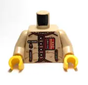 Lego - Minifigure Torso - Tan Red, Oriental Tunic