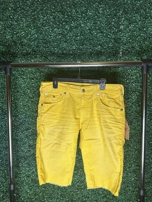 VINTAGE True Religion Ricky Cut-Off Shorts Corduroy Men’s Size 33 Yellow￼