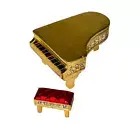 Estee Lauder Dazzling Gold Grand Piano Solid Perfume Compact Bench & Box NOS
