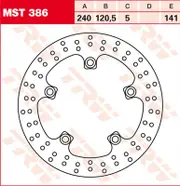 TRW Lucas Brake disc MST386, rigid