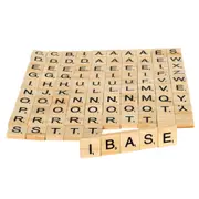Wooden Alphabet Scrabble Tiles Set Letters Pieces Wood Crafts A-Z Capital Decoration Letter Scrapbooking Hand Crossword Coasters Game Board Spelling
