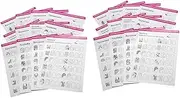 MERRYHAPY 24 Sheets Nail Art Practice Book 12 Cards/kit White Nail Art Training Cards